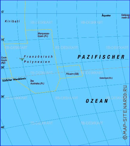 Fisica mapa de America em alemao