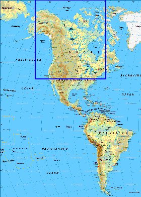 Fisica mapa de America em alemao