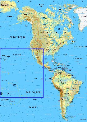 Fisica mapa de America em alemao