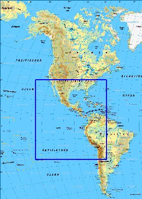 Fisica mapa de America em alemao