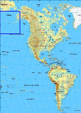 Fisica mapa de America em alemao