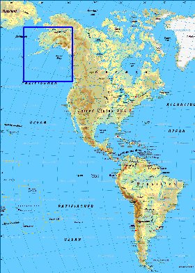 Fisica mapa de America em alemao