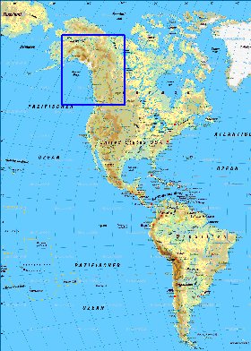 Fisica mapa de America em alemao