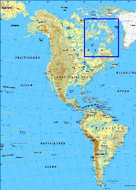 Fisica mapa de America em alemao