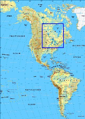 Fisica mapa de America em alemao