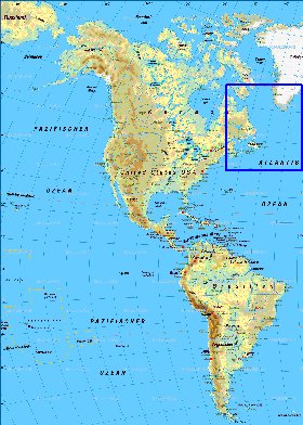 Fisica mapa de America em alemao