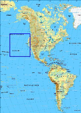 Fisica mapa de America em alemao