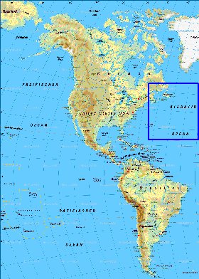 Fisica mapa de America em alemao