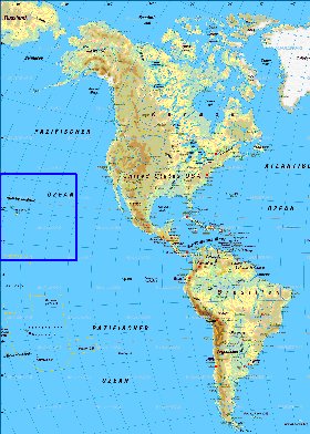 Fisica mapa de America em alemao