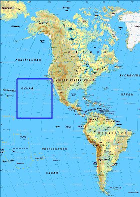 Fisica mapa de America em alemao