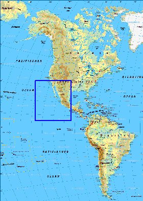 Fisica mapa de America em alemao