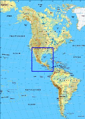 Fisica mapa de America em alemao