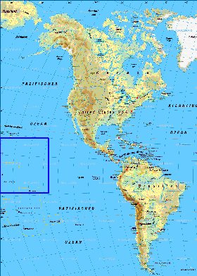 Fisica mapa de America em alemao