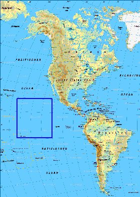 Fisica mapa de America em alemao