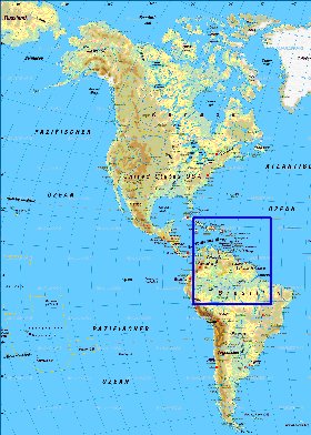 Fisica mapa de America em alemao