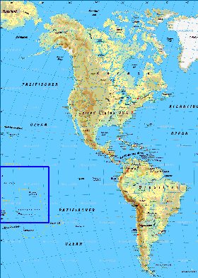 Fisica mapa de America em alemao