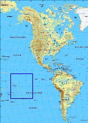 Fisica mapa de America em alemao