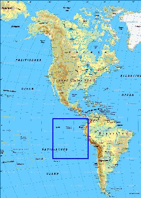 Fisica mapa de America em alemao