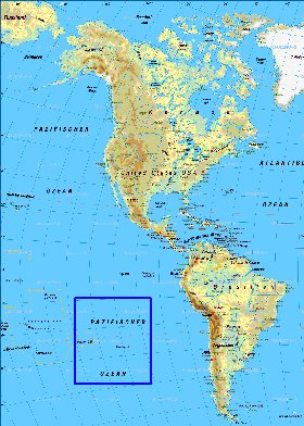 Fisica mapa de America em alemao