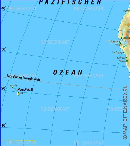 Fisica mapa de America em alemao