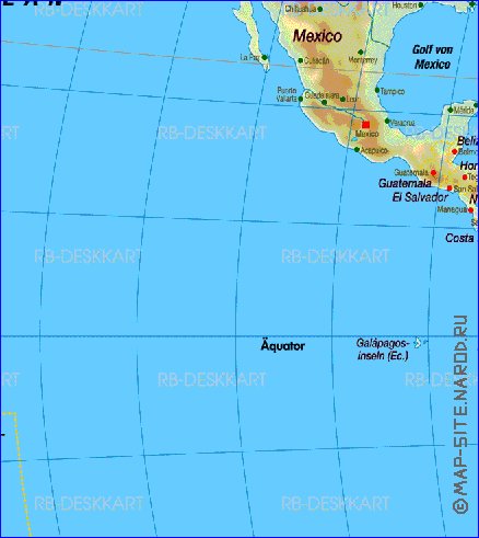 Fisica mapa de America em alemao