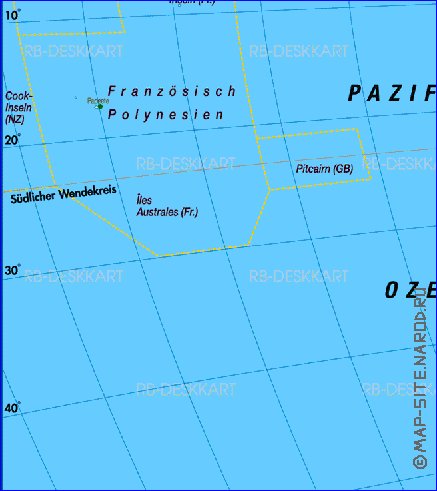 Fisica mapa de America em alemao