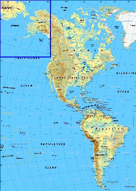 Fisica mapa de America em alemao