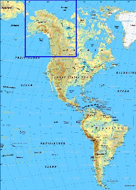 Fisica mapa de America em alemao