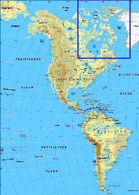 Fisica mapa de America em alemao