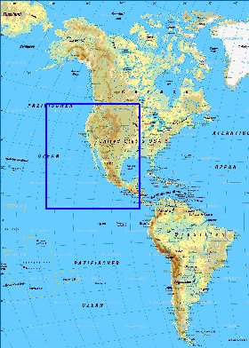 Fisica mapa de America em alemao