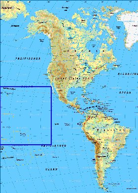 Fisica mapa de America em alemao