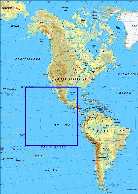 Fisica mapa de America em alemao