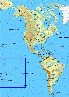 Fisica mapa de America em alemao