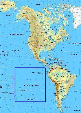 Fisica mapa de America em alemao