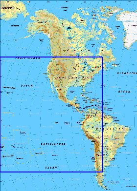 Fisica mapa de America em alemao