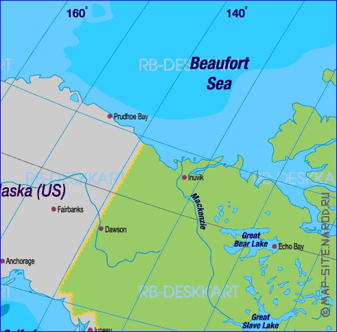 Politique carte de Amerique en allemand