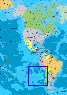 Politique carte de Amerique en allemand