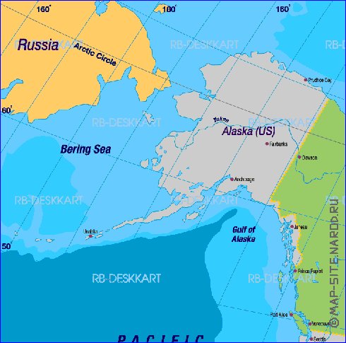 Politique carte de Amerique en allemand