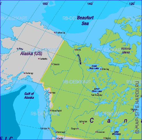 Politique carte de Amerique en allemand