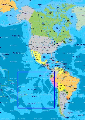 Politique carte de Amerique en allemand