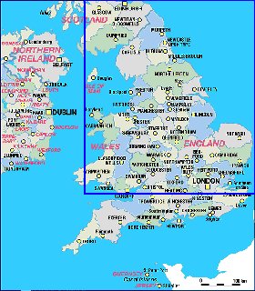 Administrativa mapa de Inglaterra