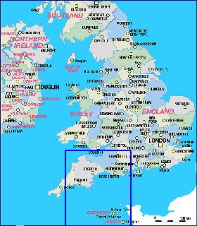 Administrativa mapa de Inglaterra