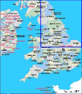 Administrativa mapa de Inglaterra