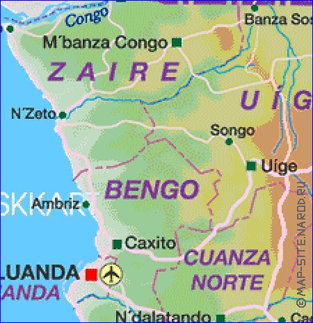 carte de Angola en allemand