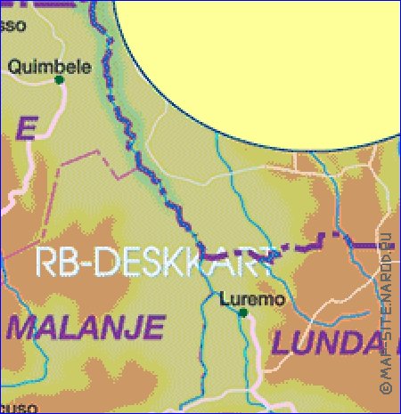 carte de Angola en allemand