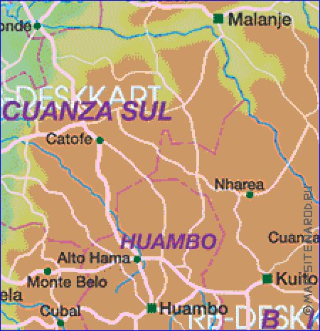 mapa de Angola em alemao