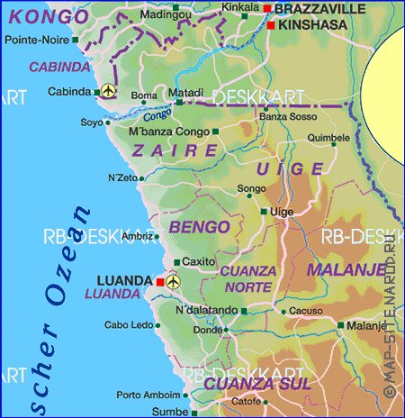 mapa de Angola em alemao