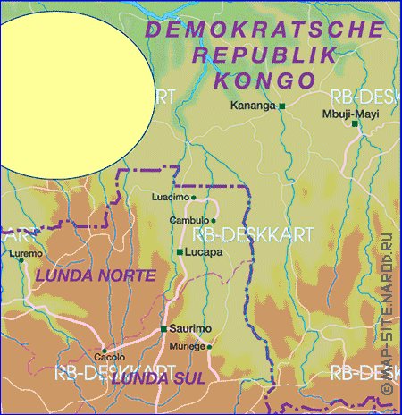 mapa de Angola em alemao