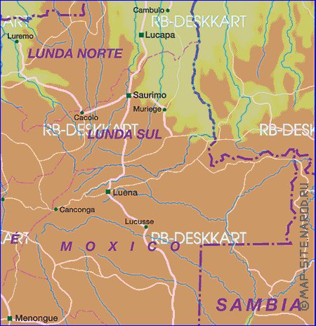 mapa de Angola em alemao