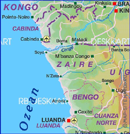 mapa de Angola em alemao